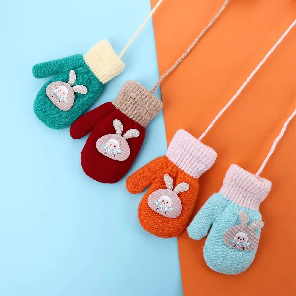 Autumn Winter Soft Girls Boys Infant Toddler Knitted Gloves Thickened Warm Mittens Baby Mittens
