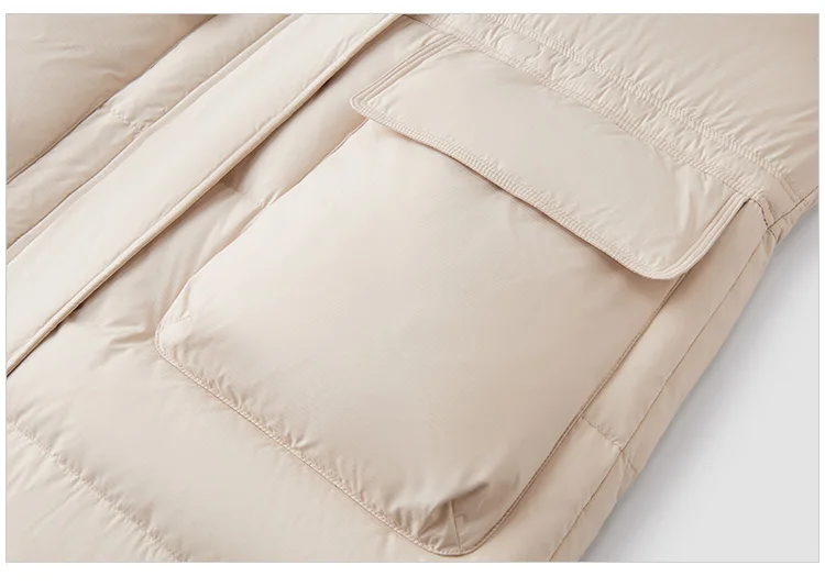 Down Jacket Women Long Length Detachable Hooded New Winter Textured Winter Clothing