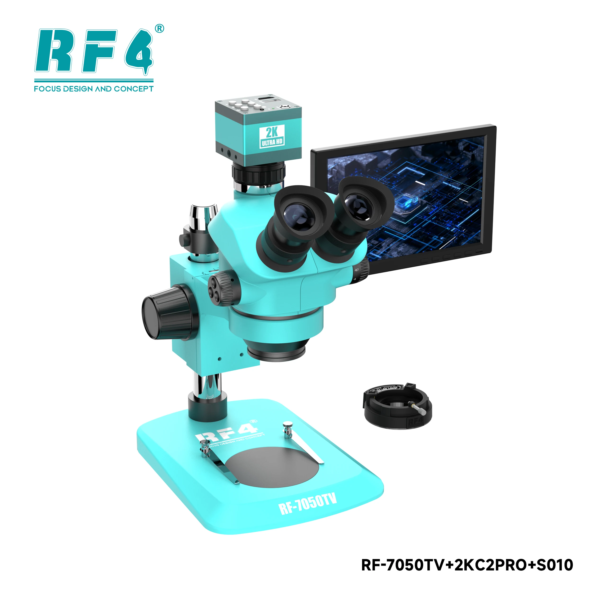 RF7050TV-2KC2-S010 3안 현미경 연속 줌 전자 비디오 휴대폰 수리 PCB 수리 현미경 광시야