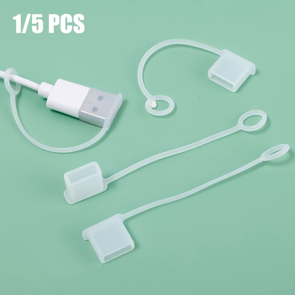 USB-A Dust Plugs with Strap – 5-Pack Dustproof & Waterproof Caps