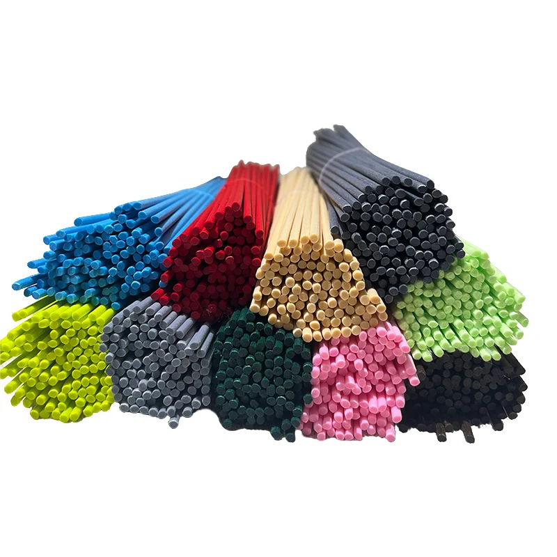 100pcs 25cm 3mm Colored Essential Oil Diffusion Fiber Rod for Home Decor Red/Blue Aromatherapy Fiber Sticks for Reed Diffuser