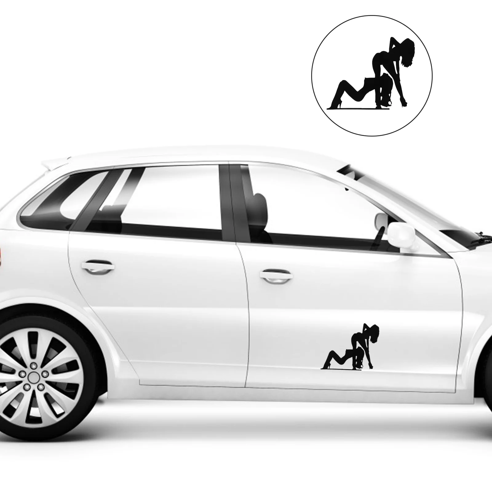 

5pcs Chic Car Stickers Stylish Girl Stickers Reflective Beauty Car Decals