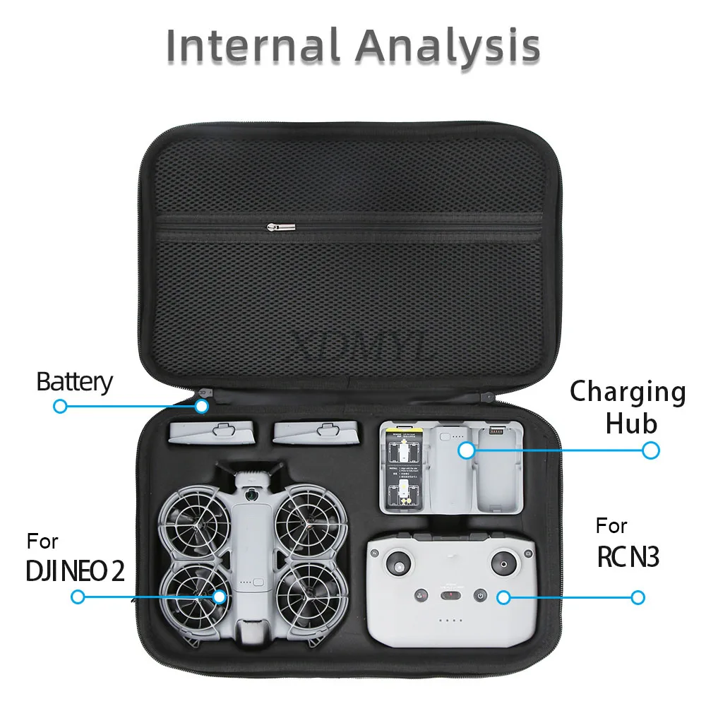 DJI Neo 2 드론용 휴대 케이스 충격 방지 보호 케이스 DJI RC N3 리모컨용 PU 숄더백