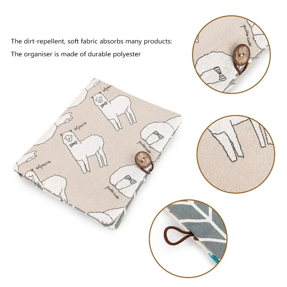 Cartoon Pattern Baby Diapers Storage Pouch Portable Foldable Stroller Storage Bags Multi-Compartment Large Capacity