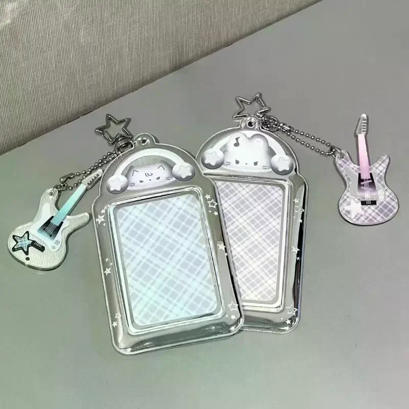 Kawaii 3 Inch Photocard Holder Bag Pendant Photo Frame Picture Display Stand Card Holder Student Keychain For Bag