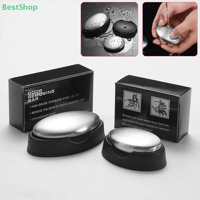 Oval Stainless Steel Deodorant Metal Soap Kitchen Garlic & Fish Deodorising Hand Washing Soap Deodorizing Eliminating Odor Tools