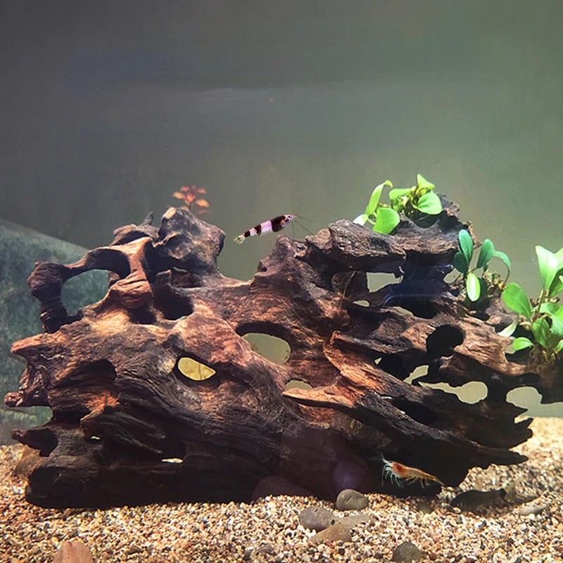 AquariumDecorationFishTankNaturalShrimpWoodPorousWoodFloating