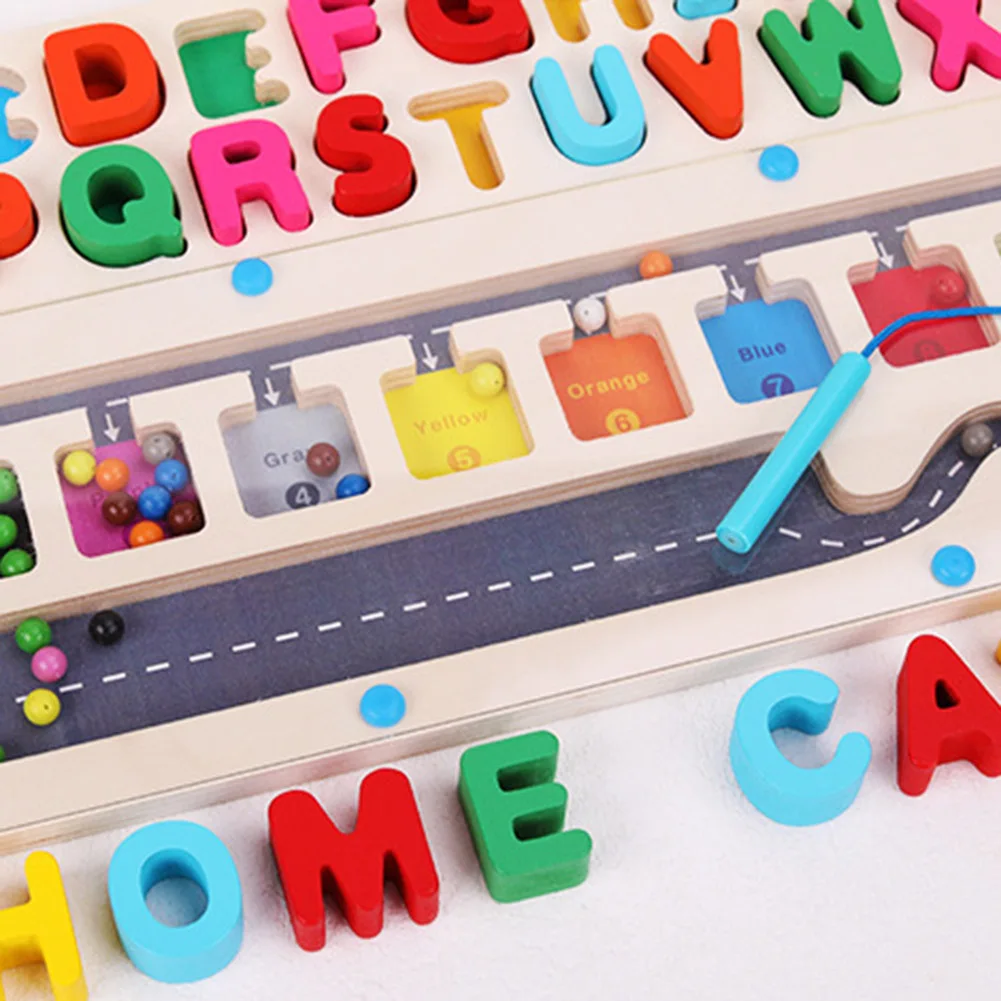 Montessori ABC Letters Sorting Board Magnetic Color and Number Maze Counting Matching Toys Gifts for Boys Girls 3 4 5 Years Old