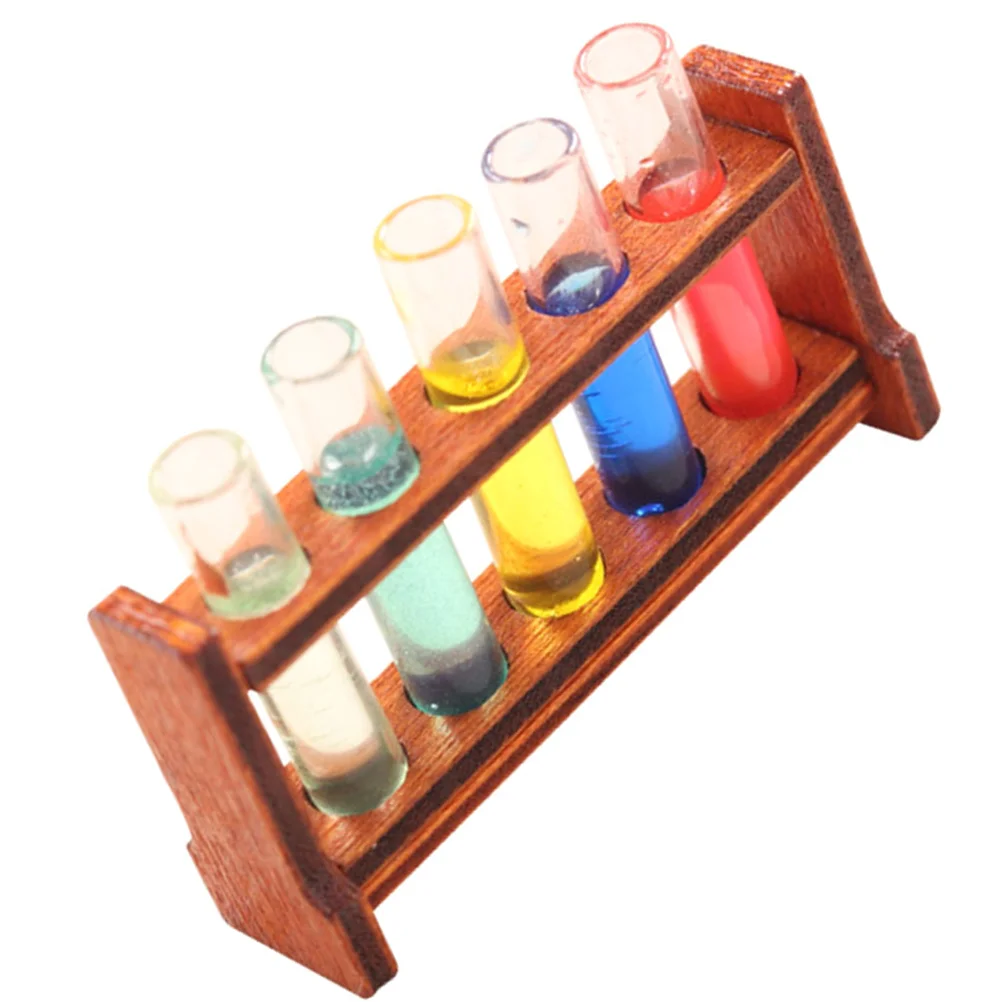 

1 Set House Decoration Miniature Glass Test Tube Rack Mini Adornment