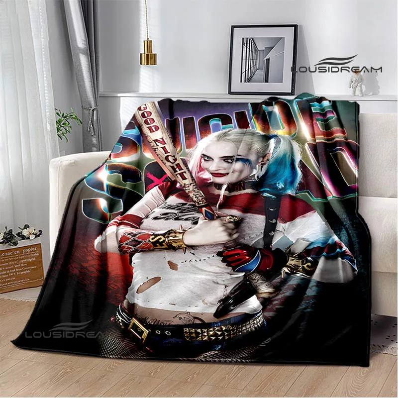 

Clown girl H-Harley Q-Quinn Cartoon Printed blanket Warm Flannel blankets Soft and comfortable blanket bed linings Birthday Gift