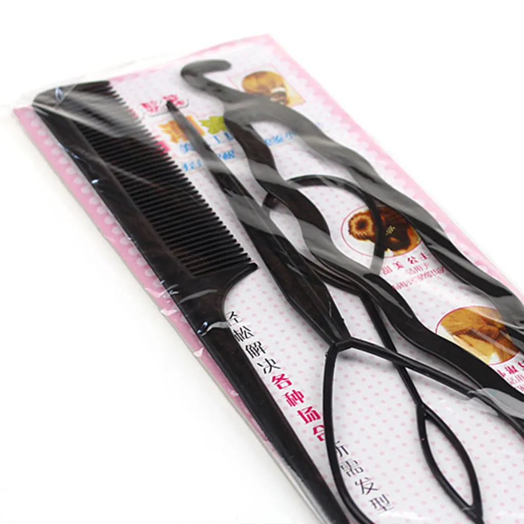 Four Pieces Plastic Pull Hair Needle Dish Hair Tools DIY Styling Accessories Sets Ponytail Maker