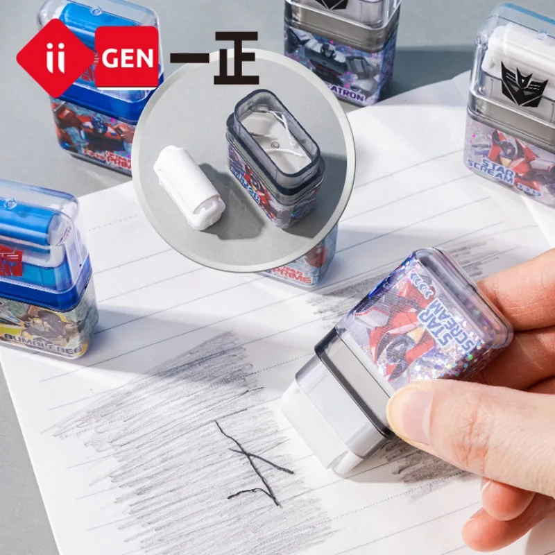 Transformers Rubber Eraser with Roller Anime Cartoon Students Boy School Office Supplies Stationery 1pc