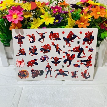 Marvel Avengers Spiderman Tattoo Stickers Anime Spider-Man Cartoon Tattoo Sticker Kids Birthday Party Gives Small Gifts Body Art 1