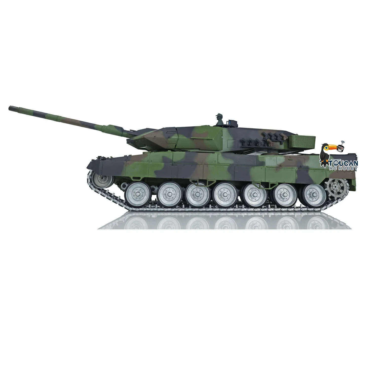투칸 제어 장난감 1/16 Heng Long 7.0 Leopard2A6 RC 탱크 3889 배럴 리코일 금속 트랙 고무 포함 RTR 자동차 TH17593-SMT8