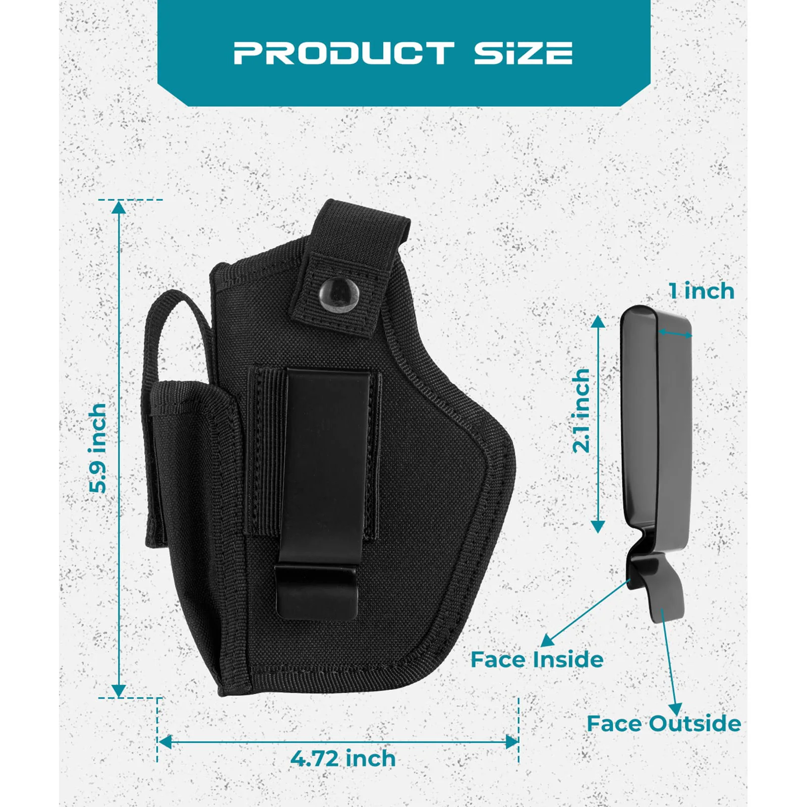 Nylon Concealed Carry Pistol Holster for 380 45ACP