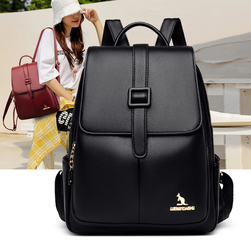 Vintage Multifunctional Women's Waterproof Backpack, Fashionable PU Leather  Backpack Laptop Work Backpack for Men and Women, Business Casual Computer  Backpacks Messenger Bag Work Tote Bag, Large Capacity Back Pack For  Outdoors Travel