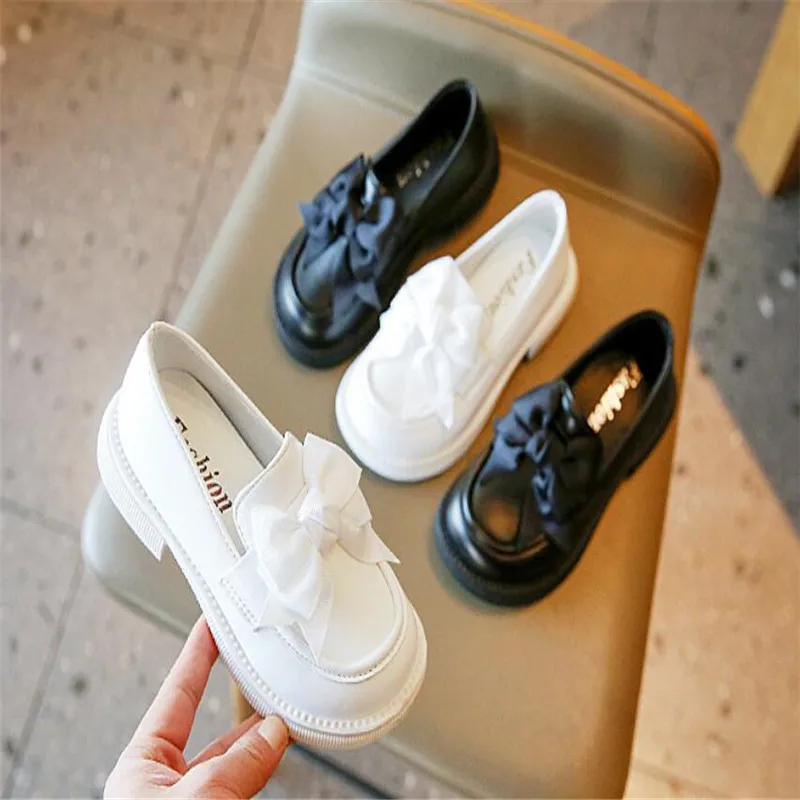Girls English Style Leather Shoes Princess shoes kids Shallow Mouth Dress shoes