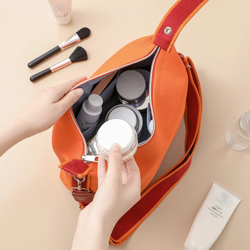 Canvas Crossbody Bags Youth Fashion Casual Large Capacity Ladies Shoulder Bag Solid Color Women Messenger Cosmetic Bag