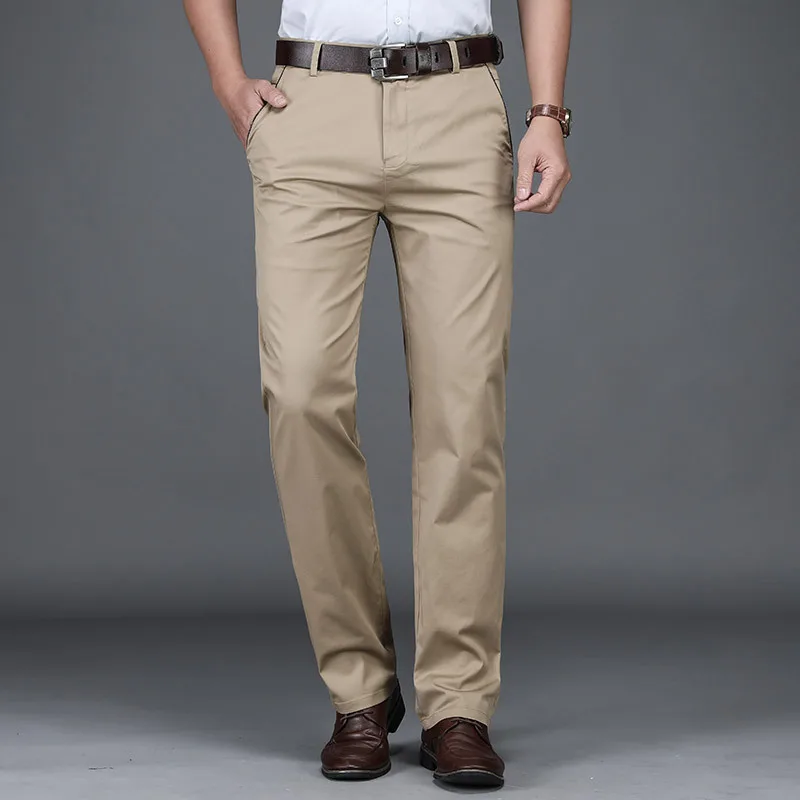 New Summer Men's Casual Pants Solid Thin Business Stretch Slim Fit Elastic Waist Street-wear  Jogger