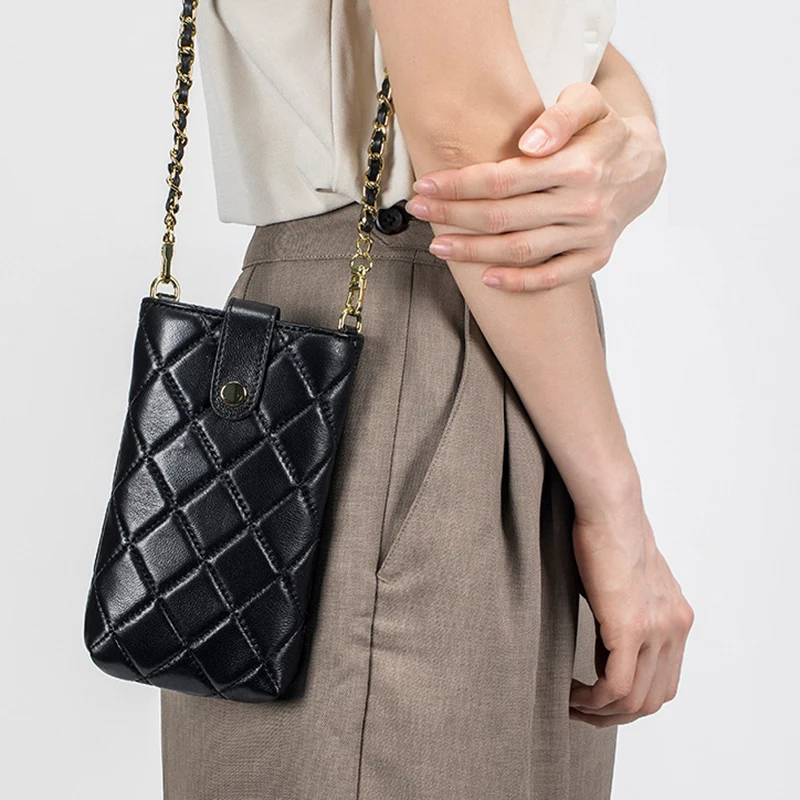 バッグ Unborn leather chain shoulder bag Fashion New Genuine Sheepskin Leather Shoulder Bags for