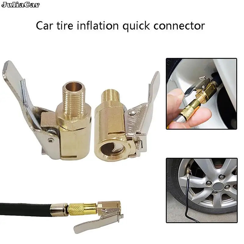 

Portable Car Tire Air Inflator Hose Inflatable Pump Connection Locking AirChuck Clamp Connector Adapter Car Accessories Compre