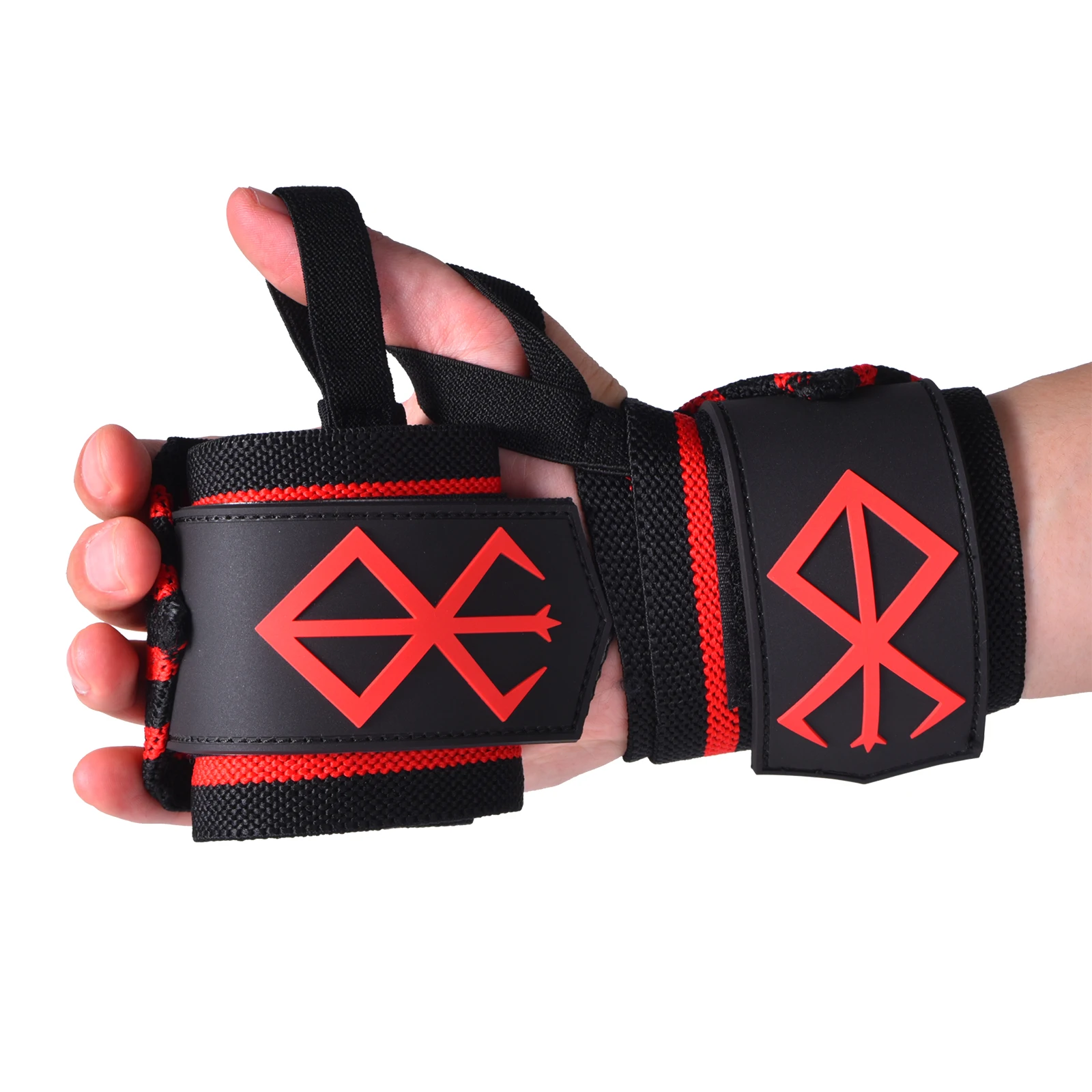 Handgelenkbandagen für Gewichtheben – verstellbare Hebegurte mit Daumenschlaufe für verbesserte Unterstützung im Fitnessstudio, Powerlifting, Bodybuilding – Detail 11