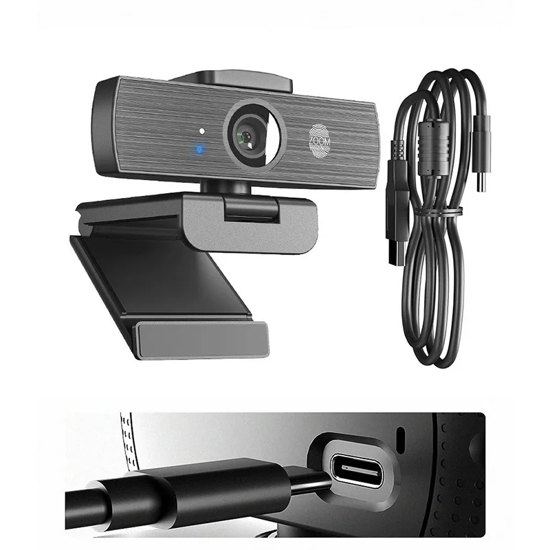 Webcam 4k Mini Camera 2160P 60fps Autofocus Magnetic Privacy Cover Dual Microphone for Online Class Video Conference PC Computer