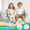 2-in-1 Kids Couch Toddler Chair Foldable Glow in Dark Sofa Recliner Indoor Play Nap Dinosaur Design 4