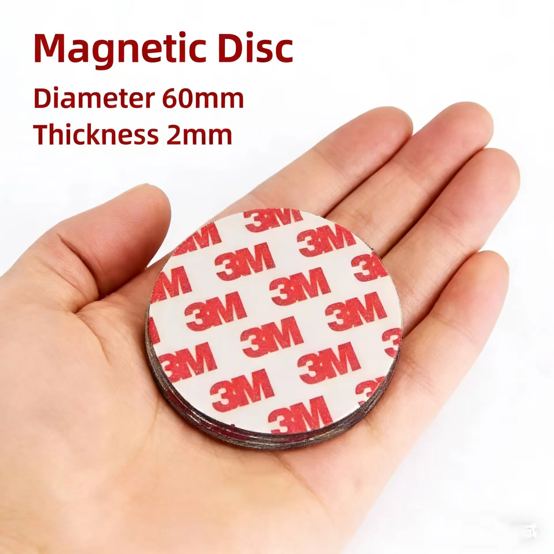 Set of 10 Strong Self-Adhesive Round Magnetic Sheets - 2mm Thickness