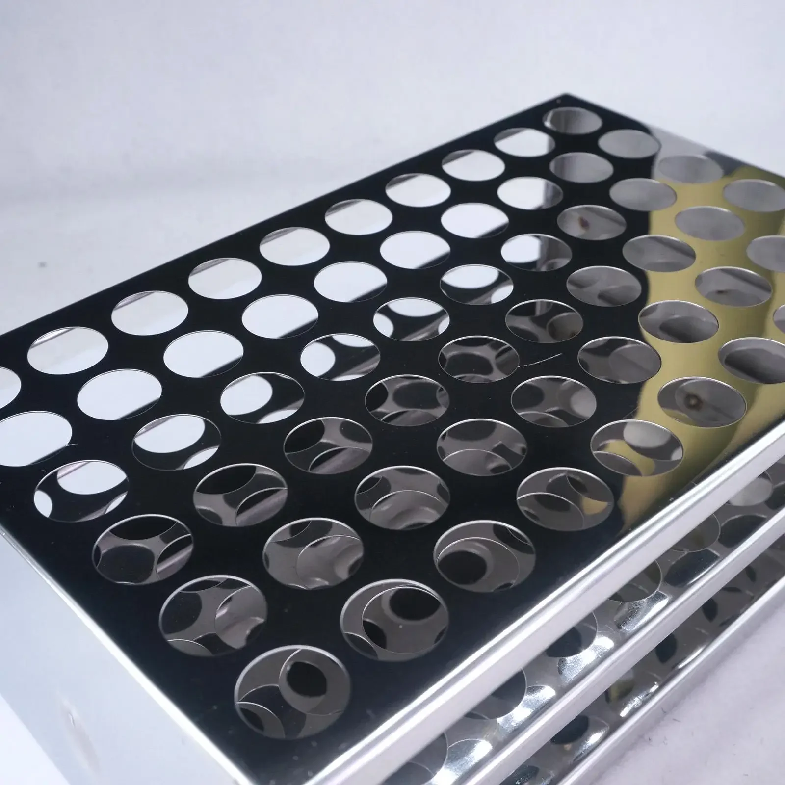 17.5mm Diam x 60 Holes Stainless Steel Test Tube Rack Holder Storage Lab Stand
