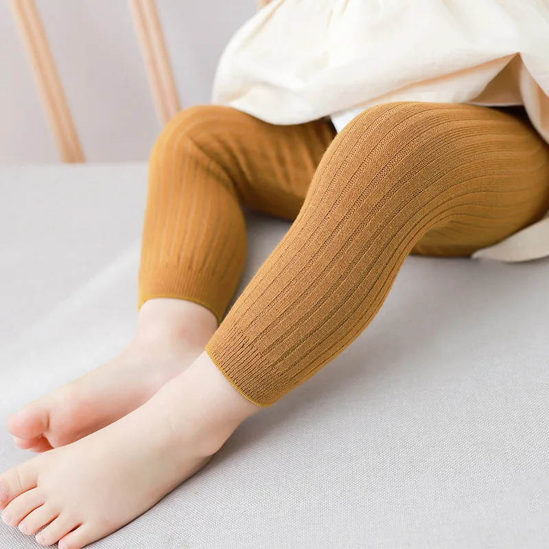 Donsje - Girls Beige Organic Cotton Leggings | Childrensalon Outlet