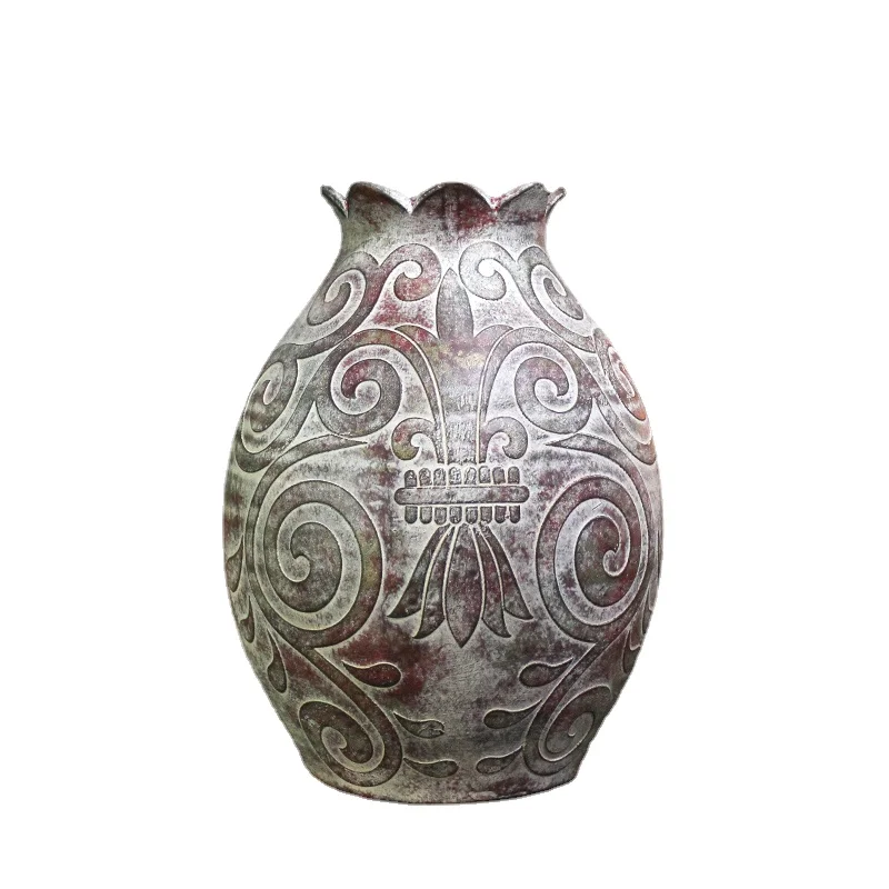 

European-Style Ceramic Retro Table Vase Pomegranate American Flower Holder Baroque Luxury Home Living Room Decorations Dining