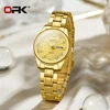 OPK 8103 Elegant Women's Watch Luxury Brand Stainless Steel Waterproof Watch Double Calendar Diamond Business Women Quartz Watch 2
