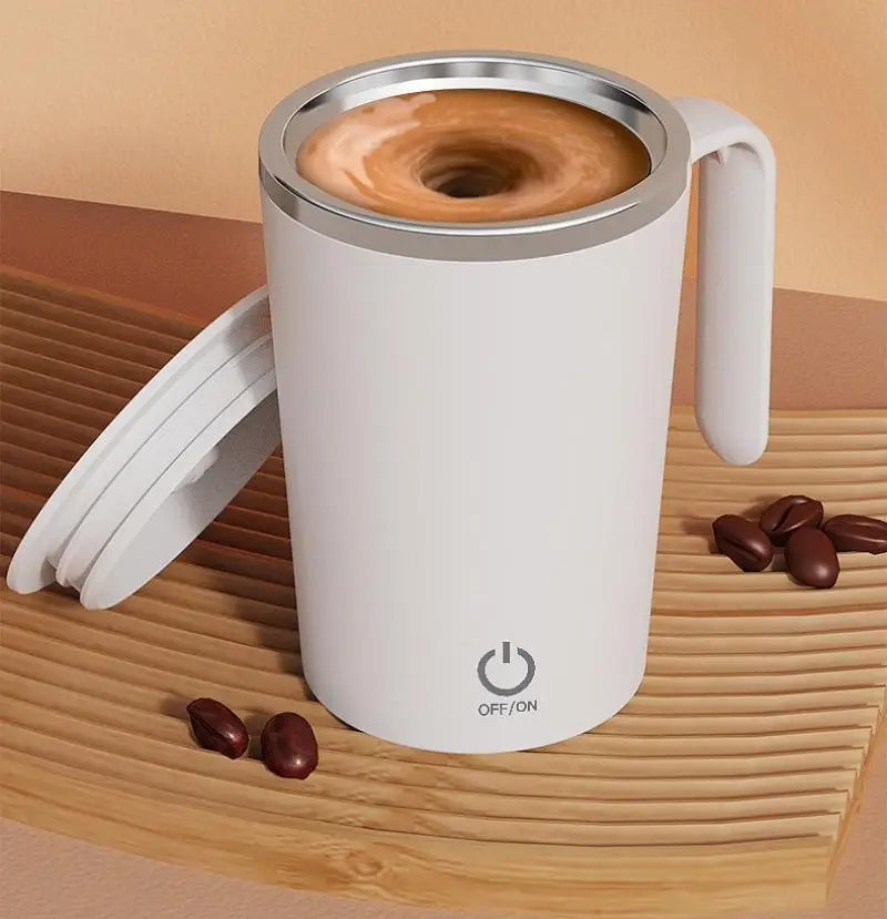 

Автоматическая чашка для перемешивания 400 мл, перезаряжаемая портативная чашка для смешивания кофе, вращающаяся Магнитная чашка для молочного коктейля из нержавеющей стали