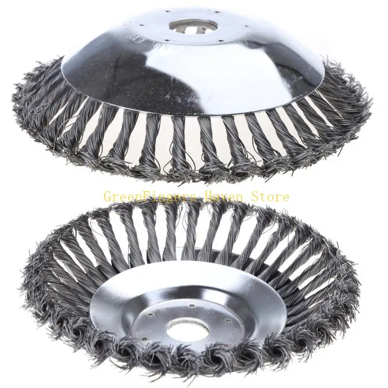 F68D 8인치 강철 와이어 휠 정원 잡초 브러시 잔디 깎는 기계 잔디 먹는 사람 트리머 브러시 C