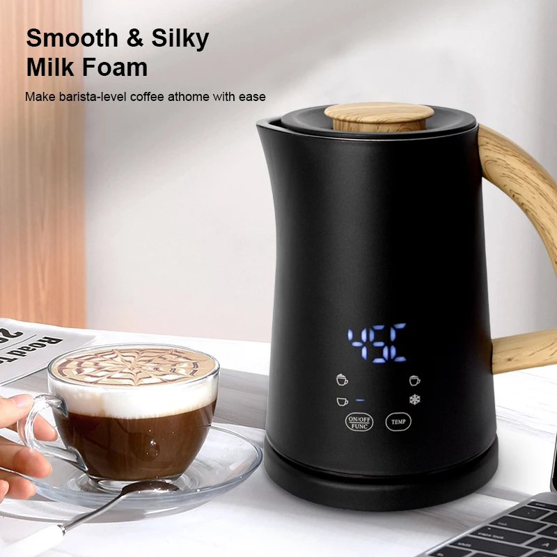 SUBADA Electric Automatic Milk Frother Foamer & Heater Coffee Latte Cappuccino 4 Settings Cold Airy Milk Dense Foam Warm Milk 2