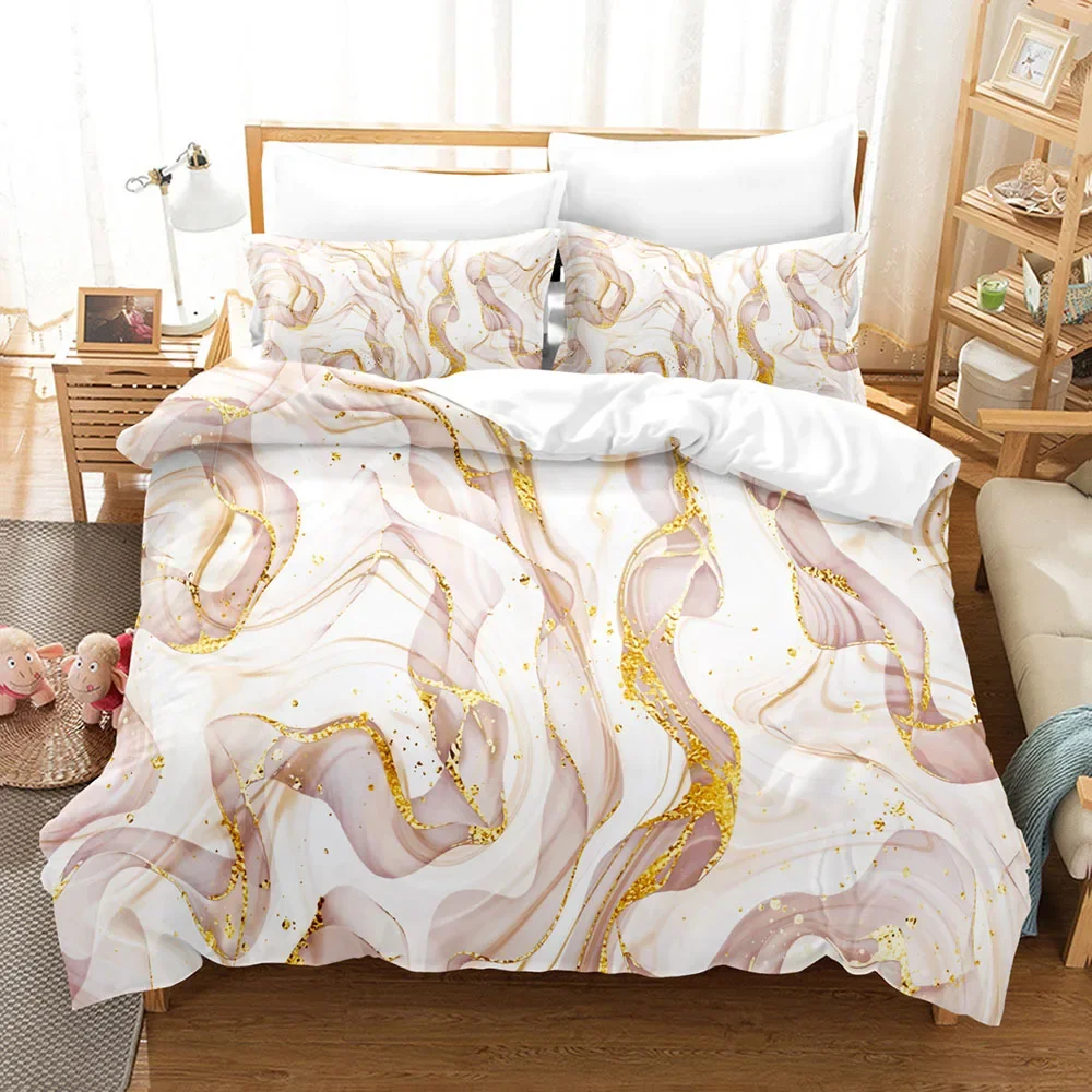 Luxury Marble Bedding Set 3D Printed Duvet Cover Set Romantic Soft Skin-Friendly Single Double King Size for Adult Birthday Gift