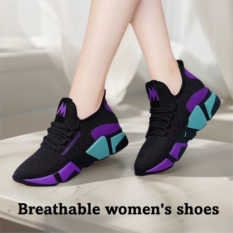 New fashionable and simple women's shoes, comfortable women's shoes, spring and autumn lace-up comfortable light sports shoes