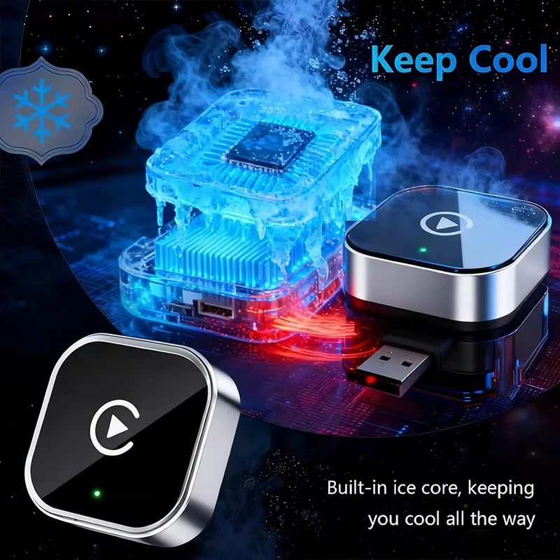 2-in-1 Wireless CarPlay Adapter Plug-and-Play For IPhone 6 And Android 11 Above Auto Adapter With USB/USB-C Port Car Accessory_voghion.com