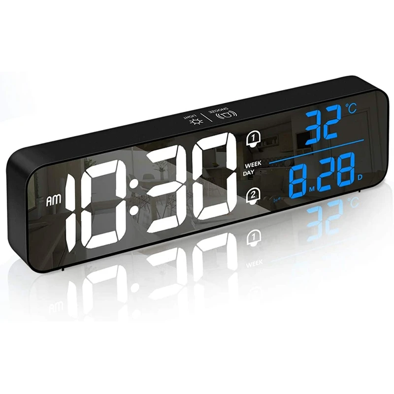 Alarm Clocks,Large LED Digital Alarm Clock with Temperature,Dual Alarms