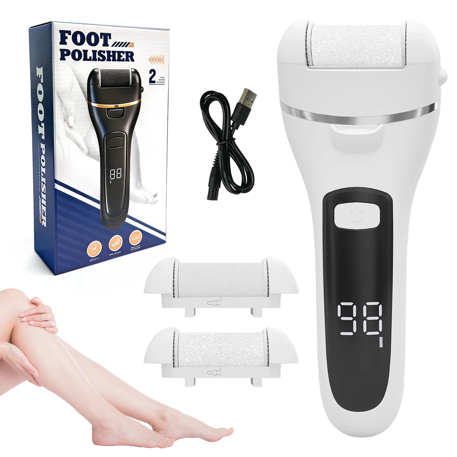 Levigatrice elettrica per piedi alimentata tramite USB per la rimozione di calli - Ricaricabile, con velocità regolabili, strumento portatile per pedicure per uomo e donna_voghion.com