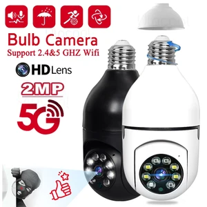 5G Wifi E27 камера наблюдения ночного видения полноцветное автоматическое слежение за человеком 4-кратный цифровой зум видео внутренний монитор безопасности детский фотоаппарат мини камера камера видеонаблюдения