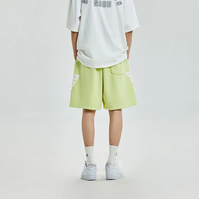 Fashion Elastic Lace Up Pockets Printed Letter Casual Shorts Men's Clothing 2024 Summer New Loose All-match High Waist Shorts