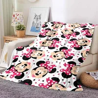 6 Sizes Warm Soft Disney Cute Minnie Custom Blanket Fluffy Children and Adults Sofa Plush Bedspread Throw Blanket for Sofa Bed 4