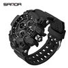 SANDA 6021 Sport Watch for Men Waterproof LED Dual Display Quartz Wristwatch Mens Digital Clock Military Stopwatch Reloj Hombre 2