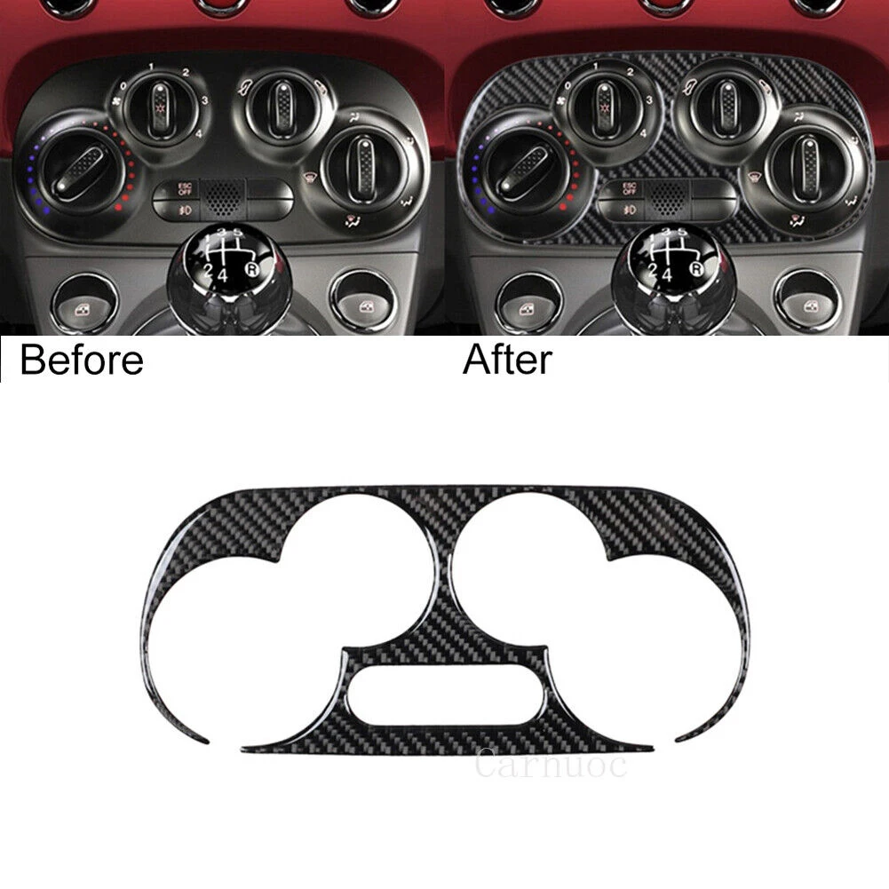 

1pcs Car Manual Climate Console Cover Trim High-quality For Fiat 500 2012-15 Carbon Fiber Manual Climate Console Interior Trim