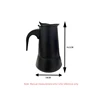 New Pure Black Moka pot induction cooker suitable coffee maker stainless steel coffee machine 4