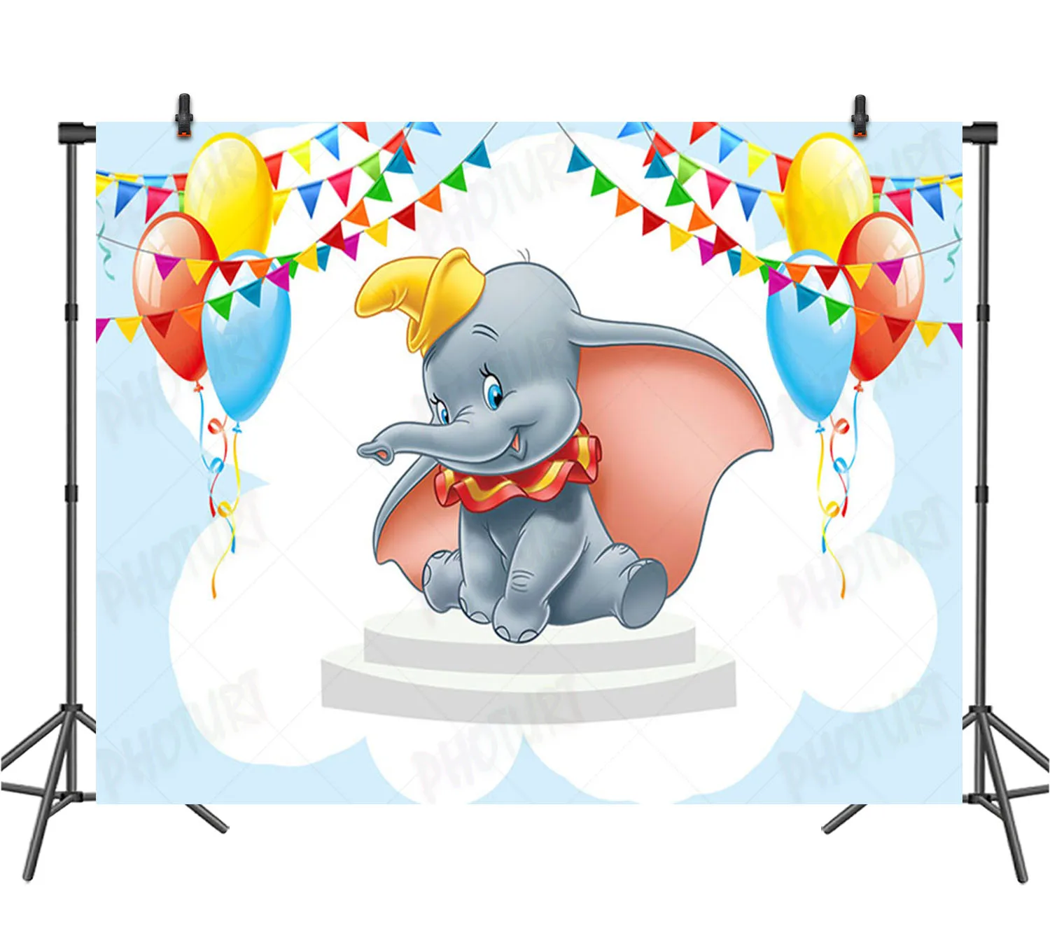 Disney Baby Dumbo Backdrop Kids Birthday Decoration Background