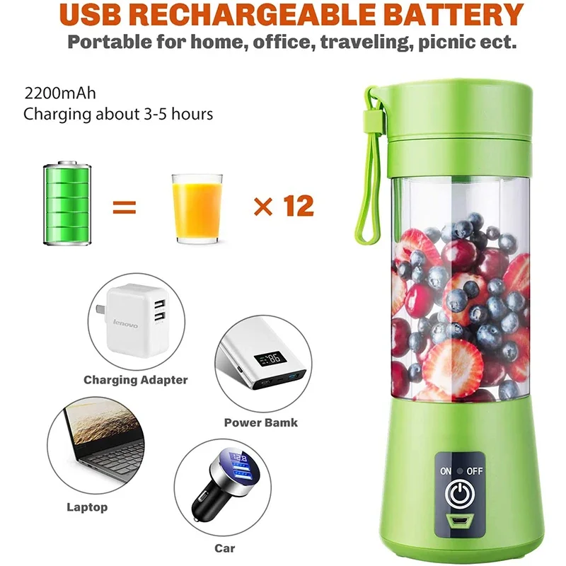 Fruit Juicer Food Blender Portable Blender USB Mixer Electric Juicer Machine Smoothie Blender Mini Food Processor Personal Lemon Squeezer Orange Juicer