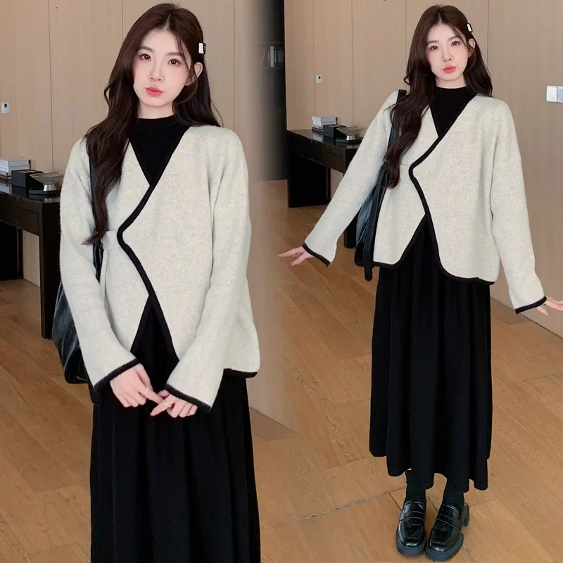 Fashionable Elegant Maternity Suit Loose-Fit Trendy 2-Piece Set Korean Version Spring Autumn Fashion Clothes For Pregn